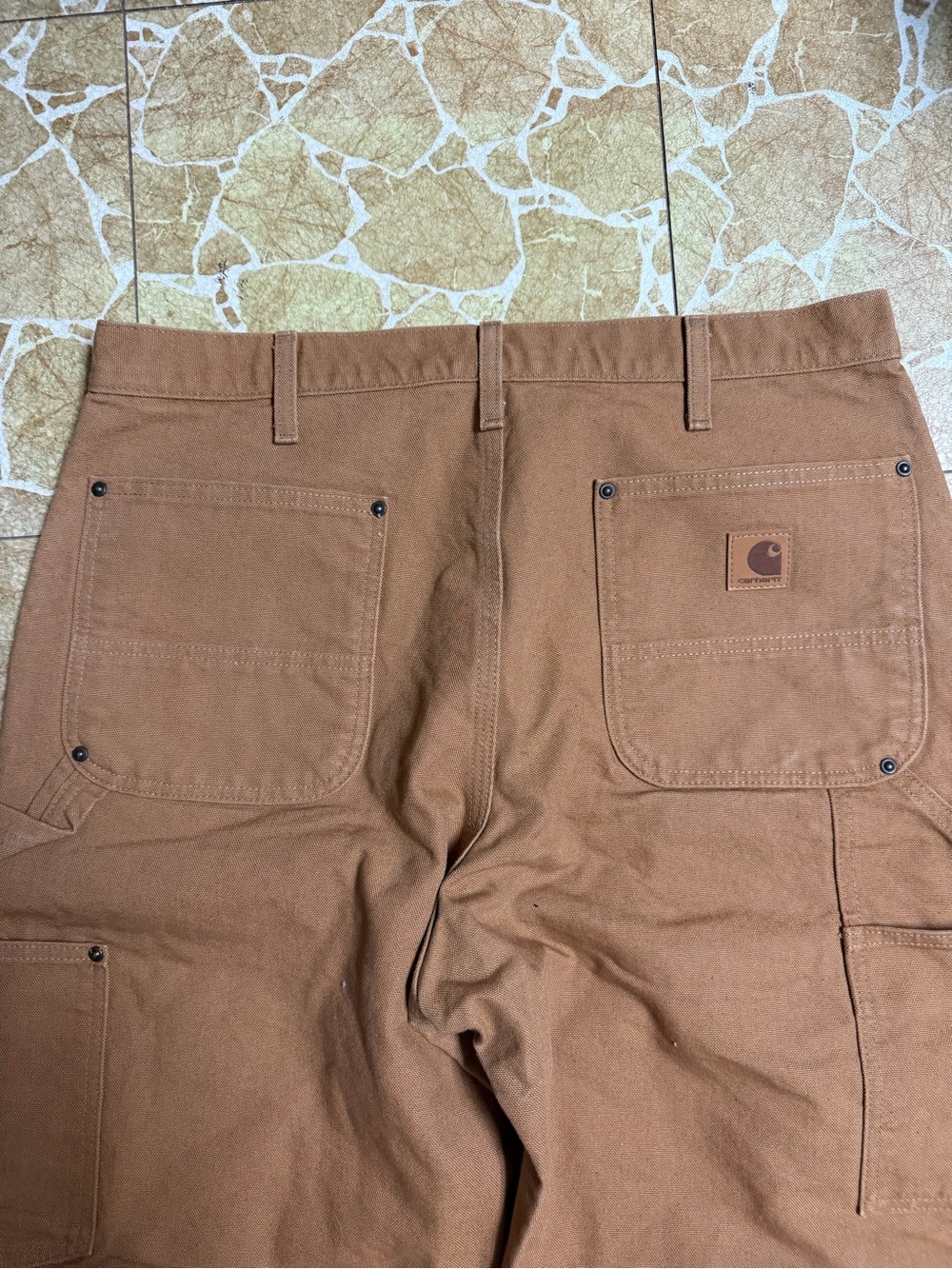 Carhartt B136 BRN Double Knee Pants Mens 34x30 Loose Original Fit Duck Canvas - Picture 6 of 9